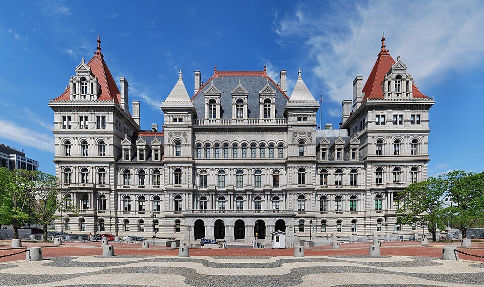 The New York State Capitol in Albany in a June 2009 archive photograph, not todays budget release.