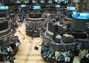 Archive photograph of the New York Stock Exchange trading floor in 2009.