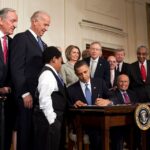 President Barack Obama signs the Affordable Care Act at the White House on March 23, 2010. Archive photo.