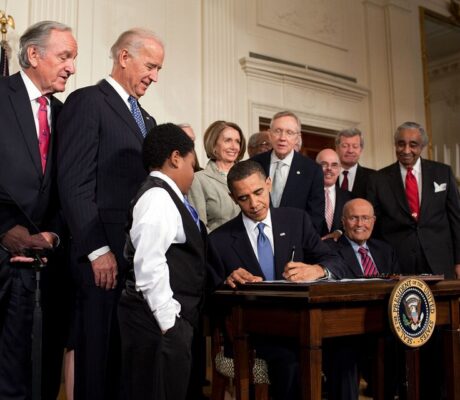 President Barack Obama signs the Affordable Care Act at the White House on March 23, 2010. Archive photo.