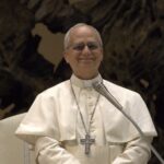 Pope Leo XIV at a media audience on May 12, 2025.