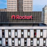 Rocket signage on the exterior of The Qube. Company photograph, cropped.