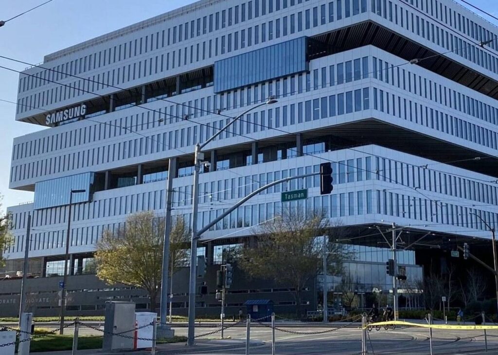 Archive photograph of Samsung headquarters in Silicon Valley, California, February 16, 2021.