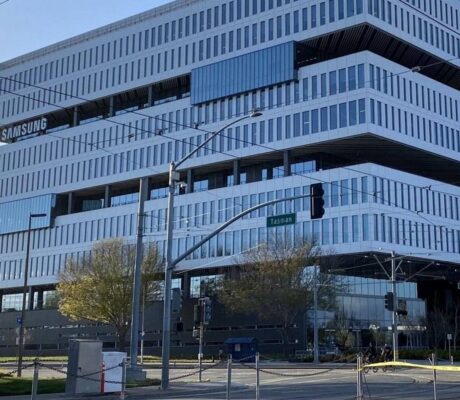 Archive photograph of Samsung headquarters in Silicon Valley, California, February 16, 2021.