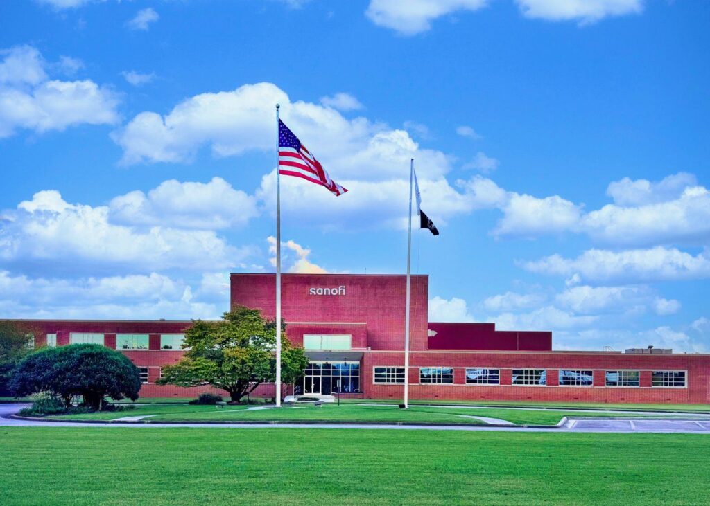 Archive photograph of a Sanofi plant in Chattanooga, Tennessee, September2025.