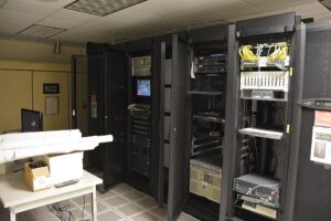 Server racks in a 2015 archive photograph illustrating computer infrastructure. Not identified as Chainalysis systems or the equipment involved in the incident.
