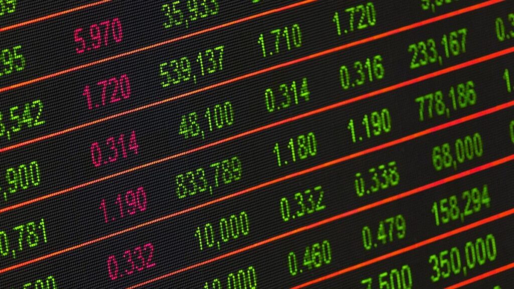 Illustrative archive stockmarketdisplay,not FridayNasdaq100readings.