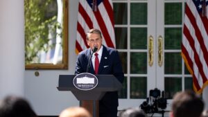 AttorneyGeneral ToddBlanche at a September15 2026 WhiteHouse briefing. Archive,not FridayModelCitiesannouncement.
