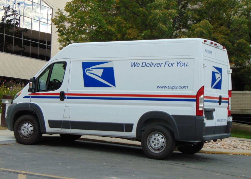 Archive photo: a USPS delivery van in Provo, Utah, September 2016. Not the current case.
