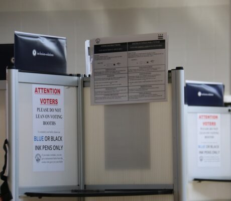 Voting booths at a Washington DC polling station. November5 2024 archive.